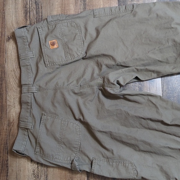 Carhartt Canvas Carpenter Loose Fit Pant 42X34 B159 Dark Tan/Brown - Picture 3 of 7